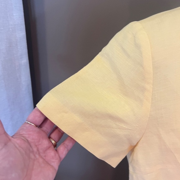 Worthington Yellow two -piece linen blend embroidered maxi dress , Size 12 - Picture 7 of 15